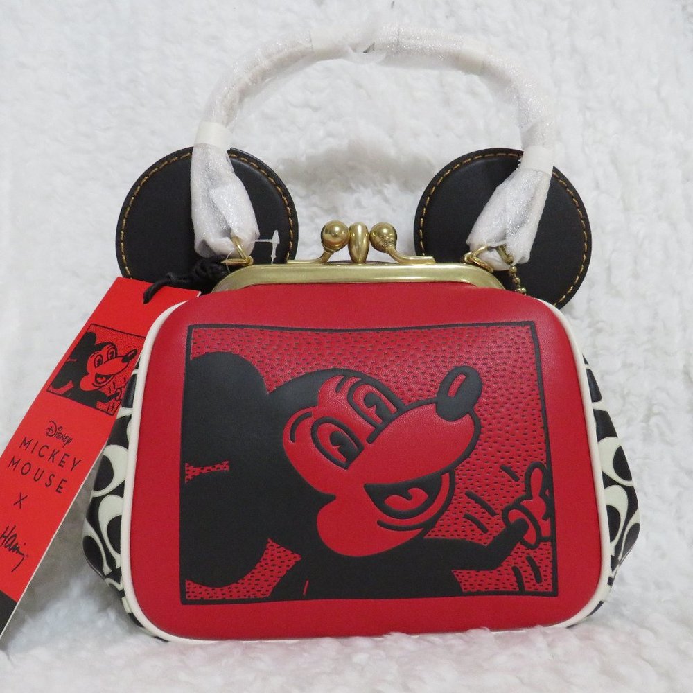Coach Mickey Keith Haring Signature Kisslock Bag